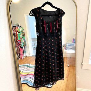 Vintage Betsey Johnson Milkmaid Lace Dress